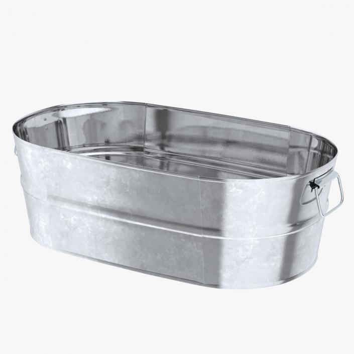 Galvanized Oval Tub 3D model