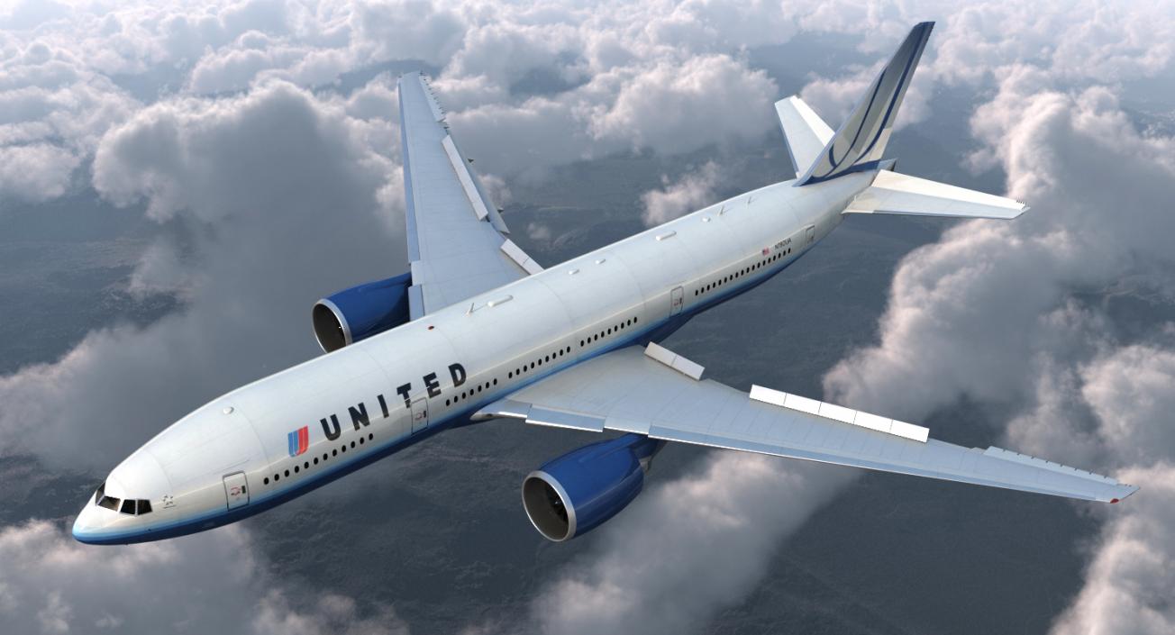 Boeing 777-200ER United Airlines 3D