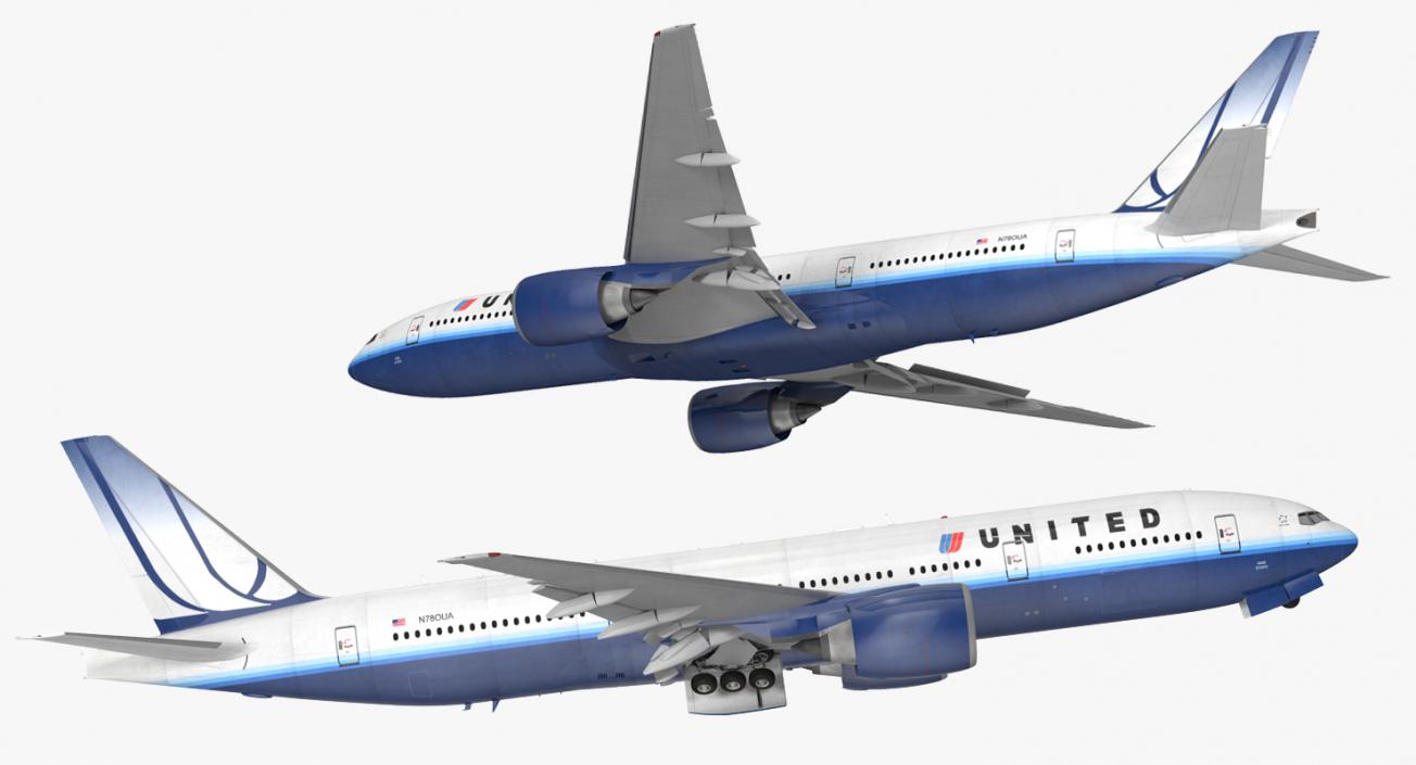 Boeing 777-200ER United Airlines 3D