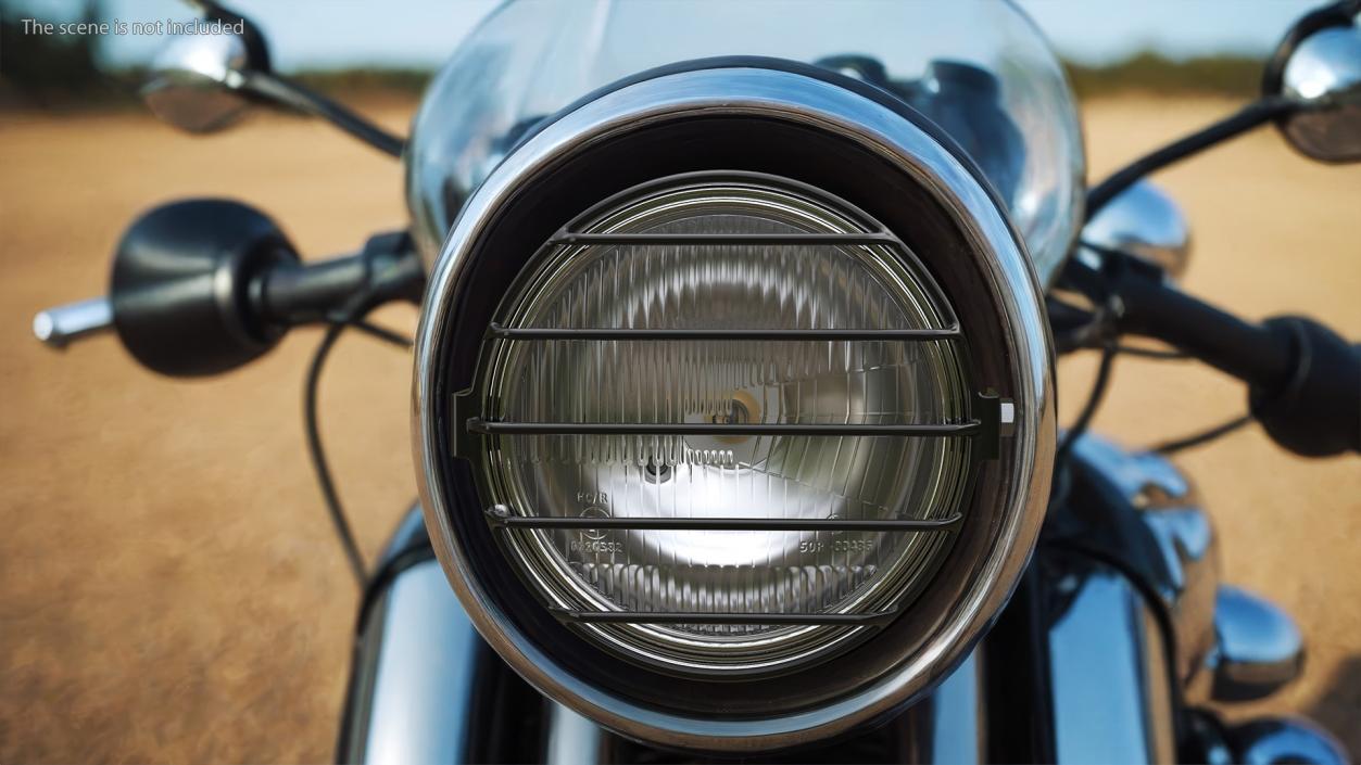 Motorcycle Headlight White with Cover Protector 3D