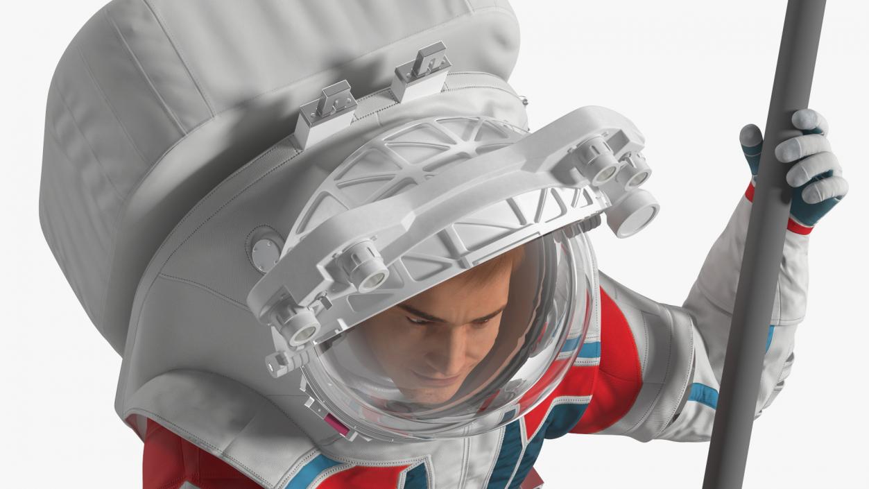 Next Gen Spacesuit on Astronaut Crawling Pose Fur 3D model