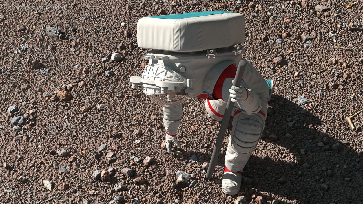 Next Gen Spacesuit on Astronaut Crawling Pose Fur 3D model