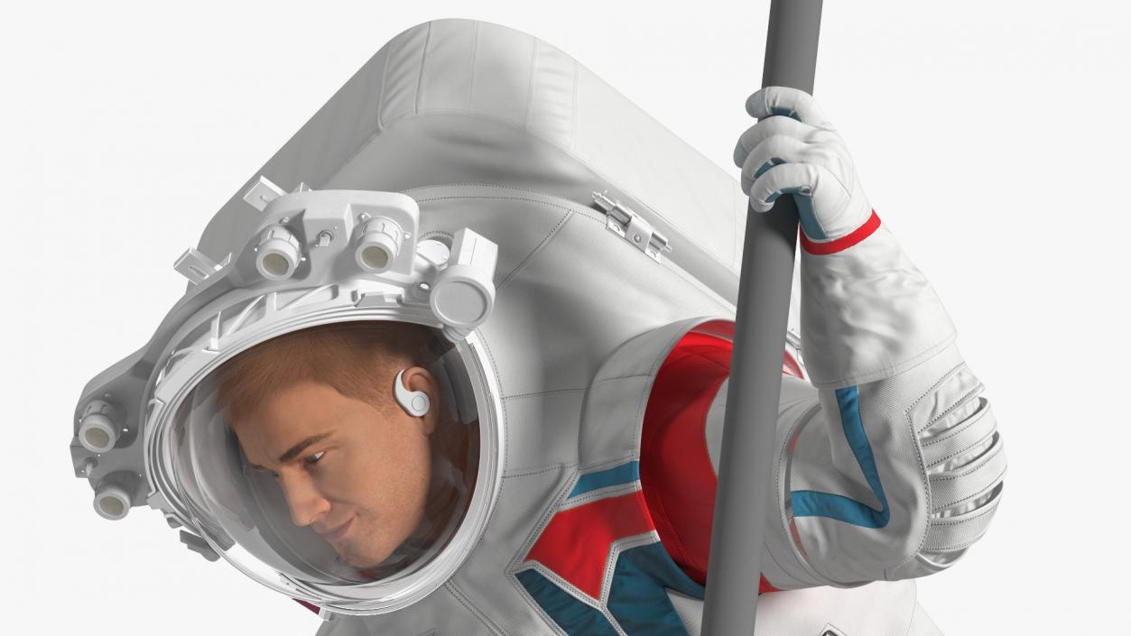 Next Gen Spacesuit on Astronaut Crawling Pose Fur 3D model