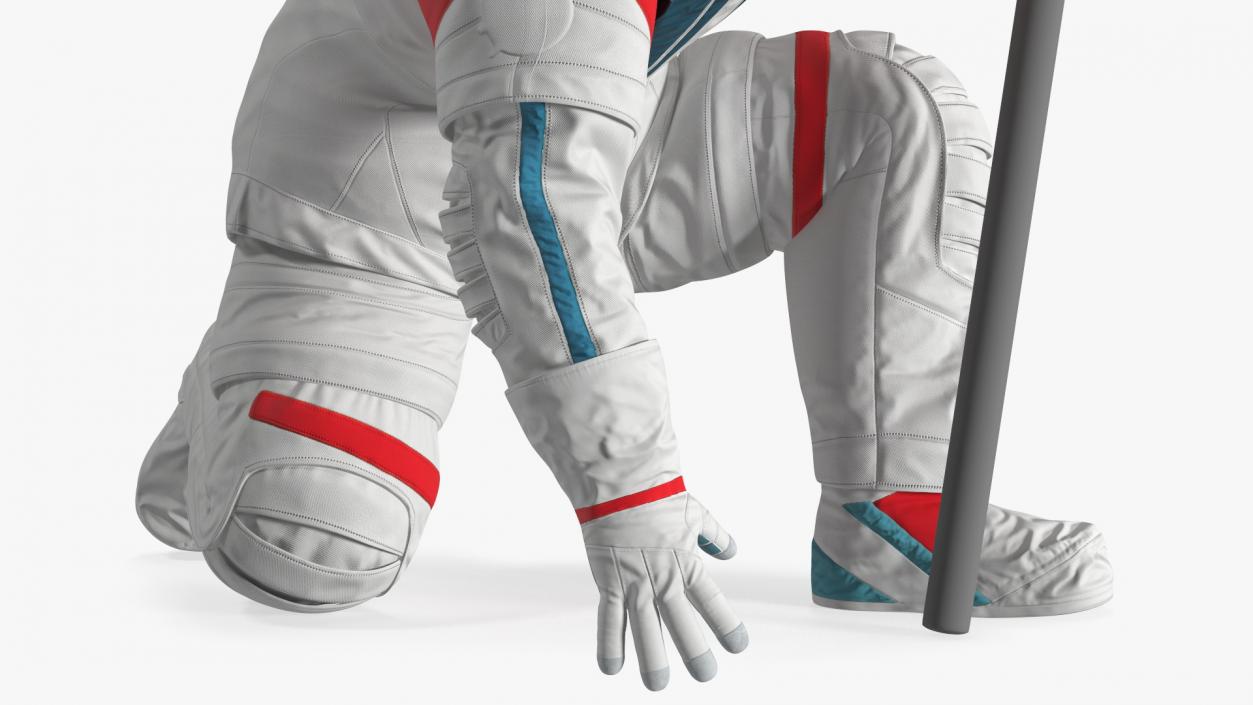 Next Gen Spacesuit on Astronaut Crawling Pose Fur 3D model