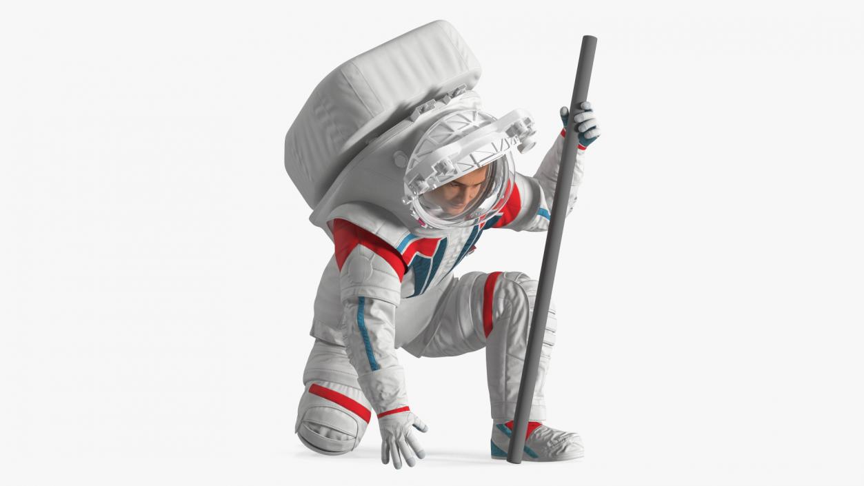 Next Gen Spacesuit on Astronaut Crawling Pose Fur 3D model