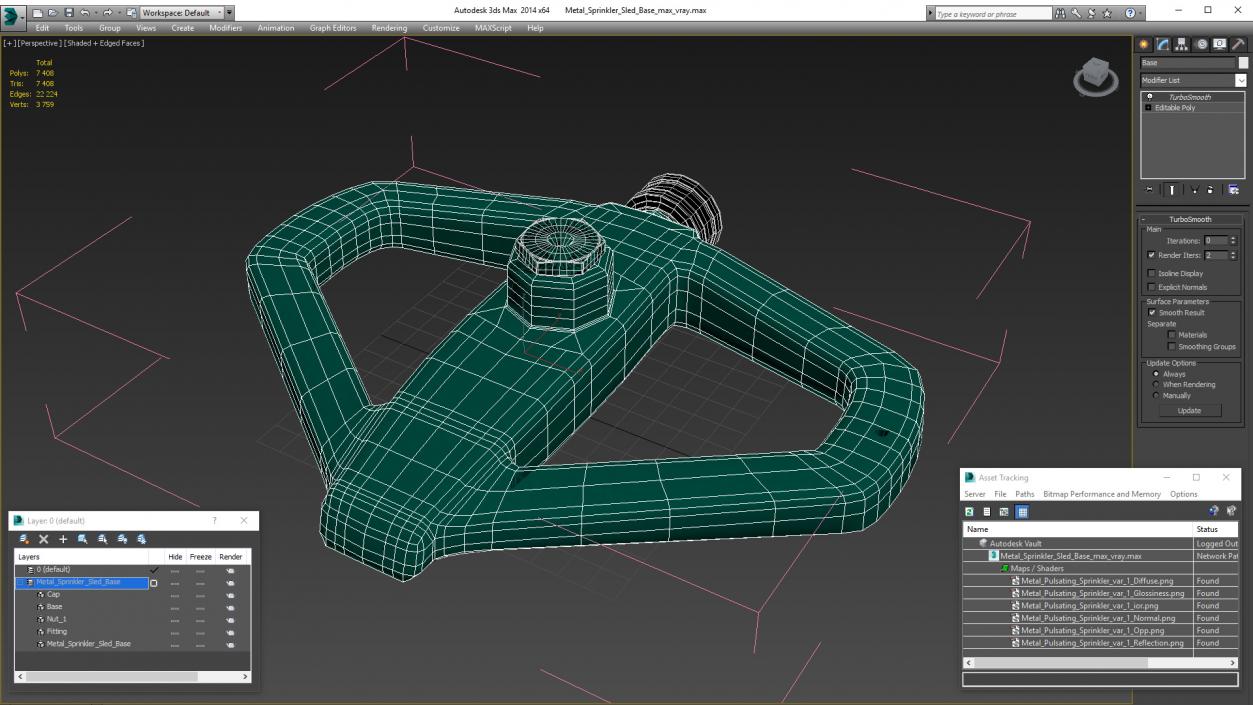 3D model Metal Sprinkler Sled Base