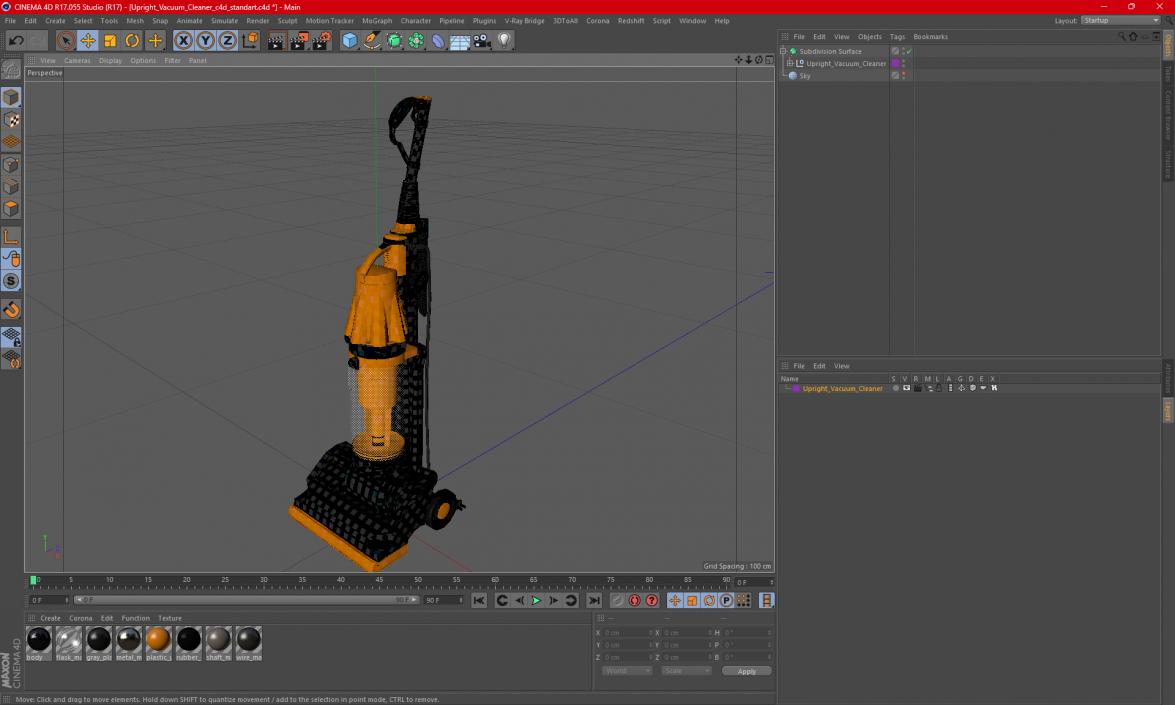 Upright Vacuum Cleaner 2 3D model