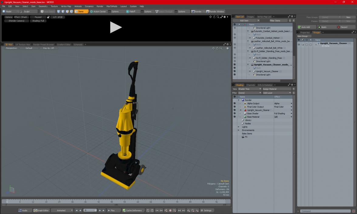 Upright Vacuum Cleaner 2 3D model