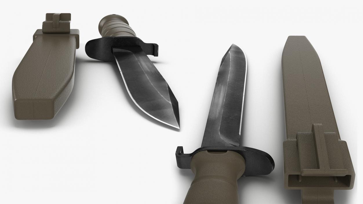 Knives with Sheath Collection 3D model