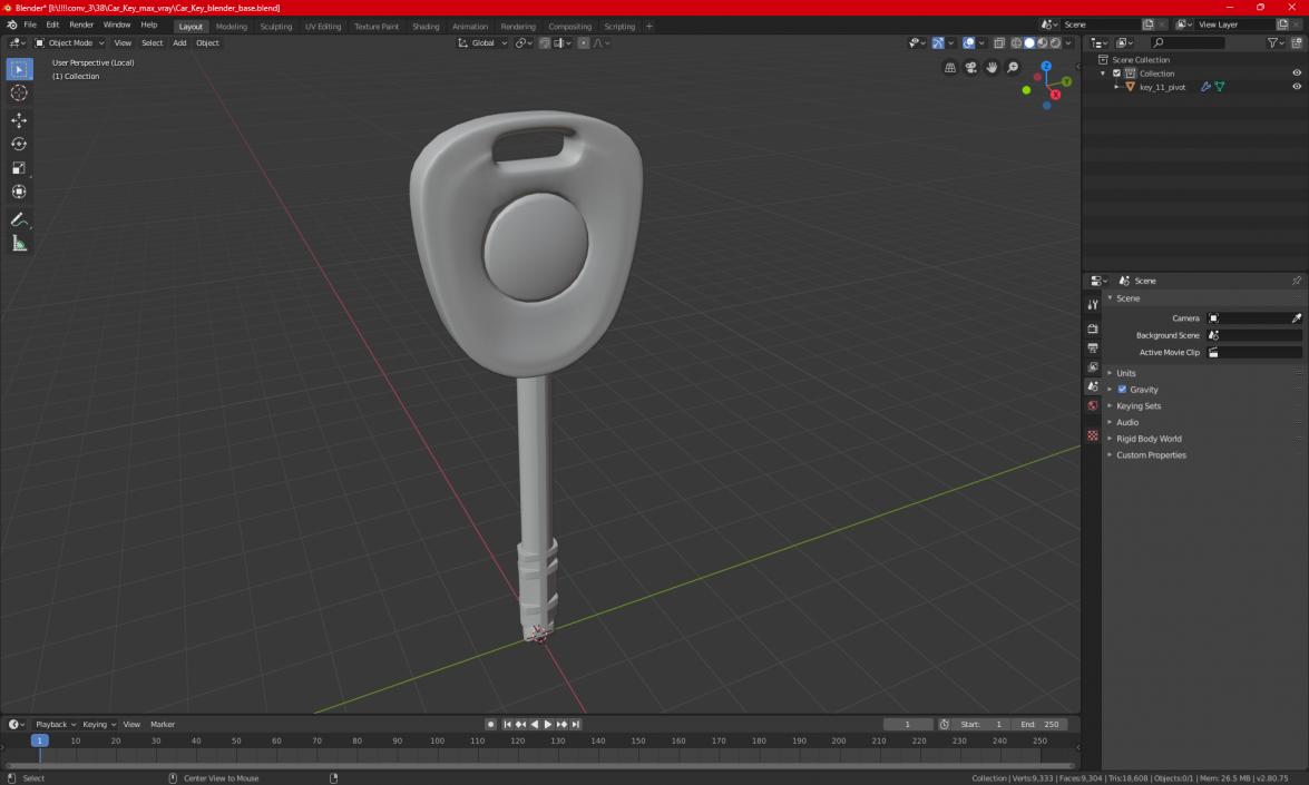 Car Key 2 3D model