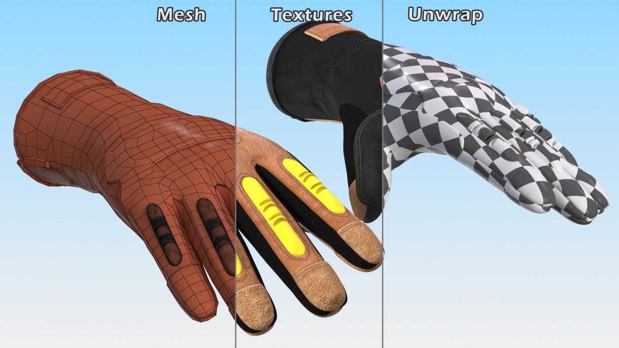 Work Gloves Collection 4 3D model