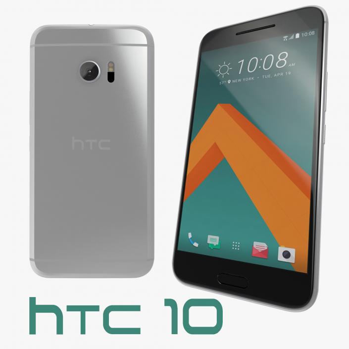 3D HTC 10 Glacier Silver