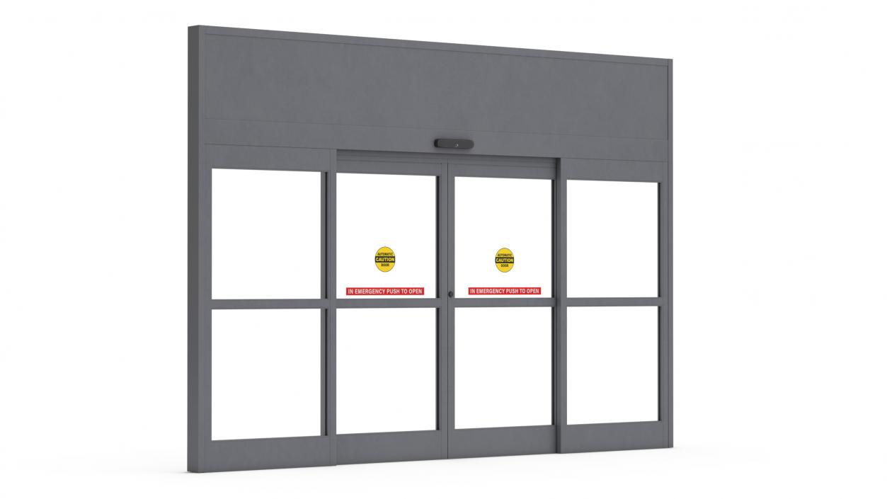 Retail Sliding Door System with Aluminium Framing 3D model