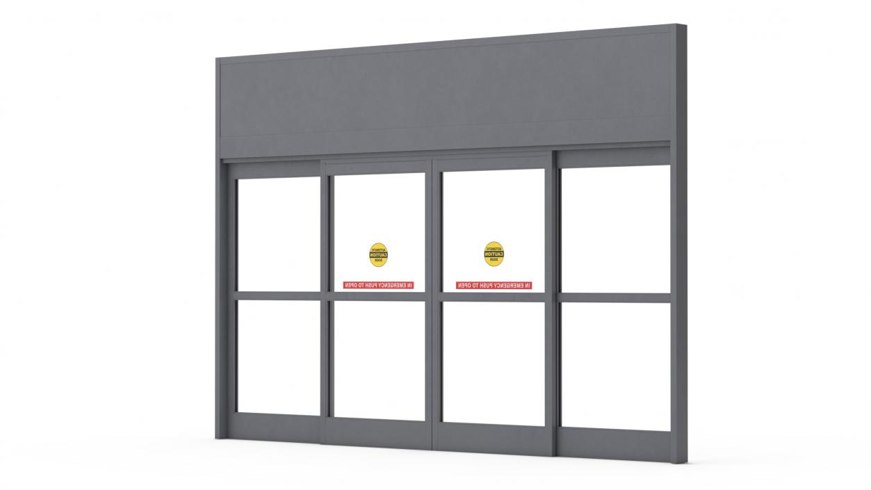 Retail Sliding Door System with Aluminium Framing 3D model