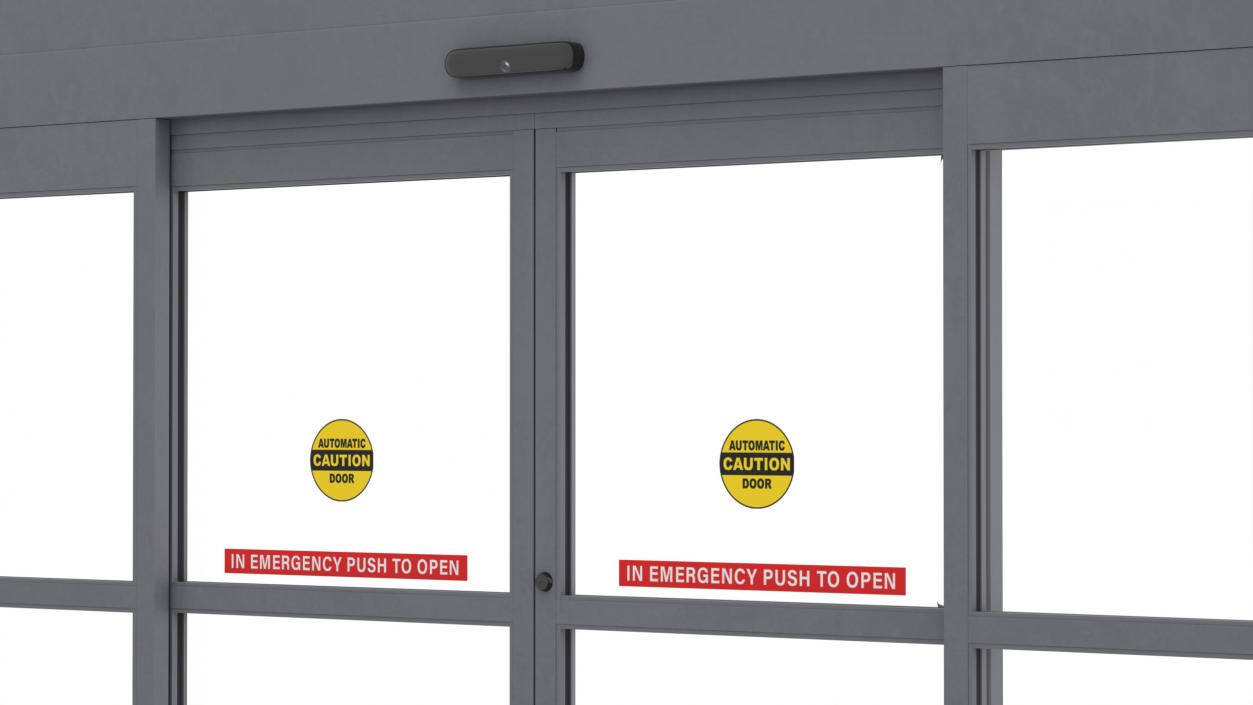 Retail Sliding Door System with Aluminium Framing 3D model