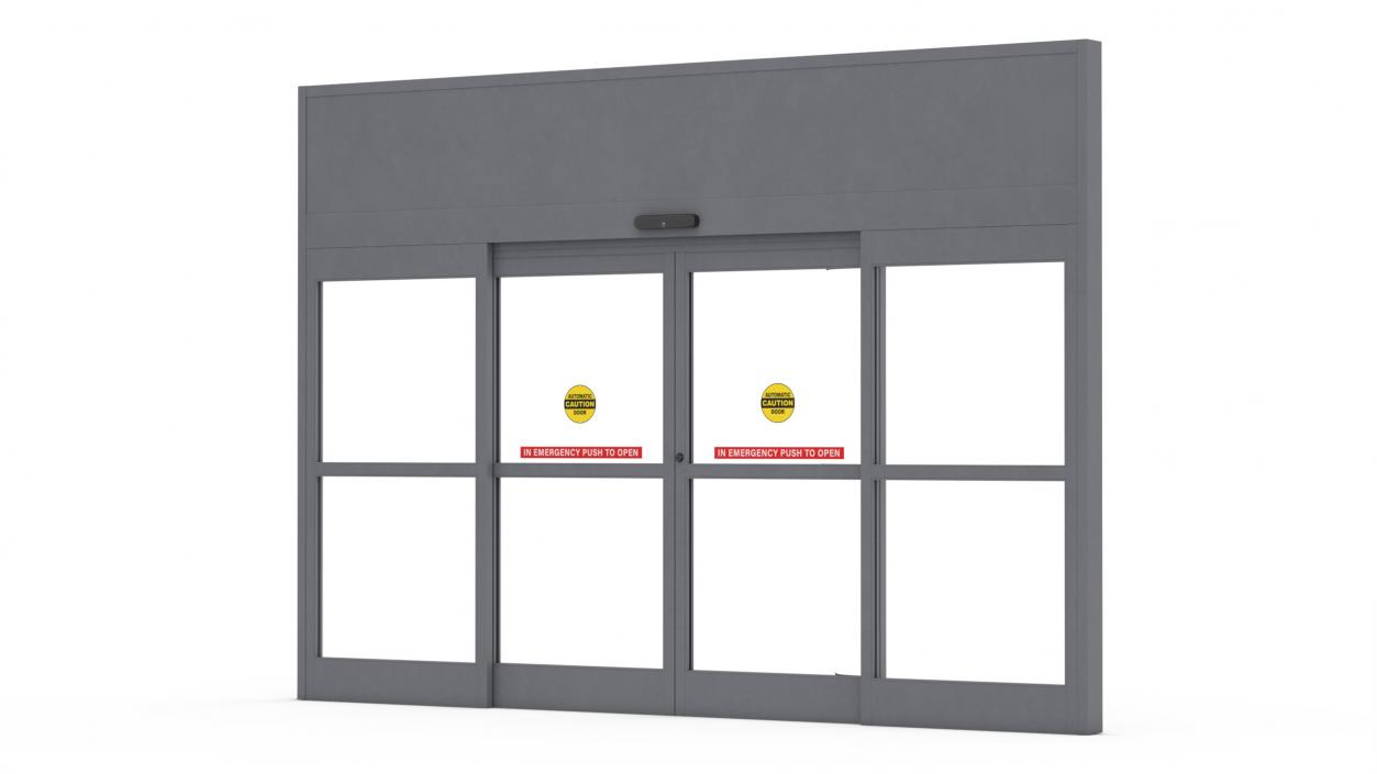 Retail Sliding Door System with Aluminium Framing 3D model