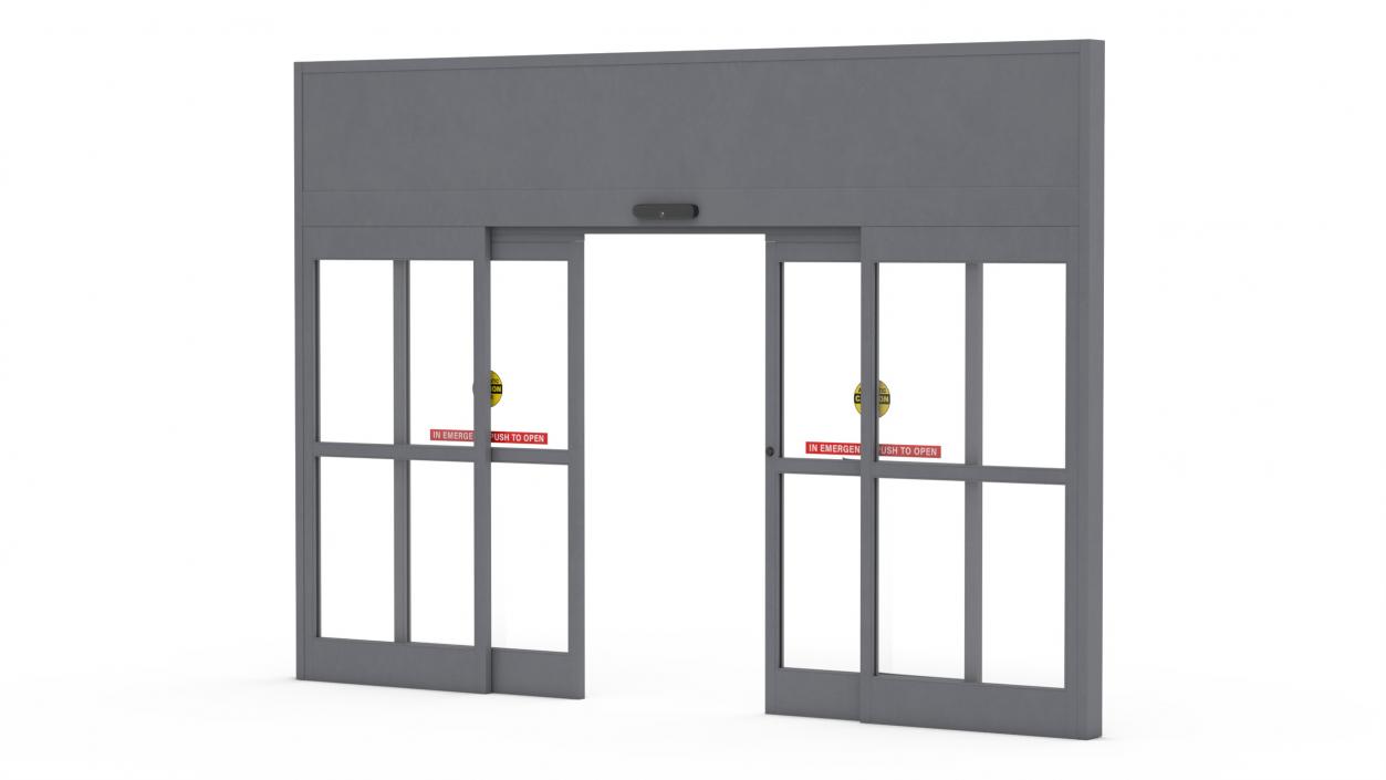 Retail Sliding Door System with Aluminium Framing 3D model