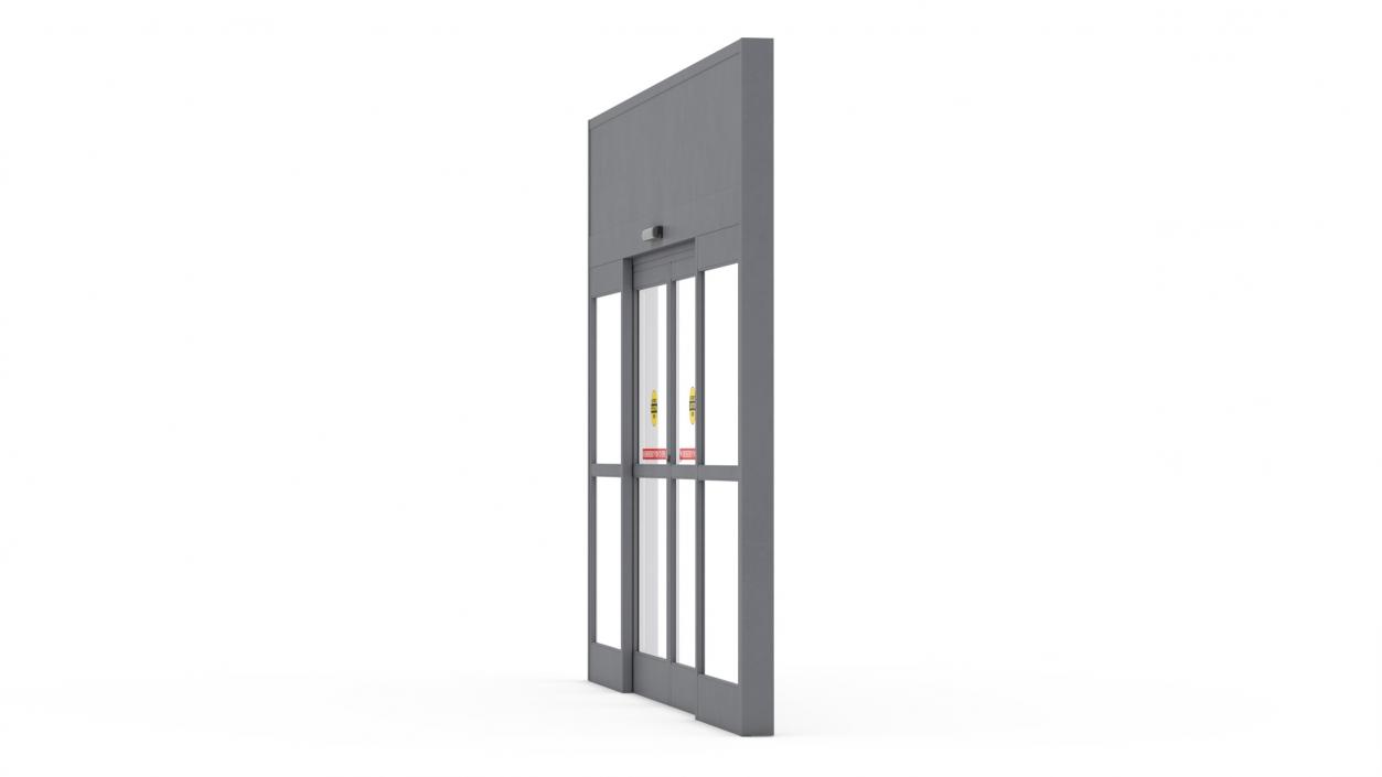 Retail Sliding Door System with Aluminium Framing 3D model