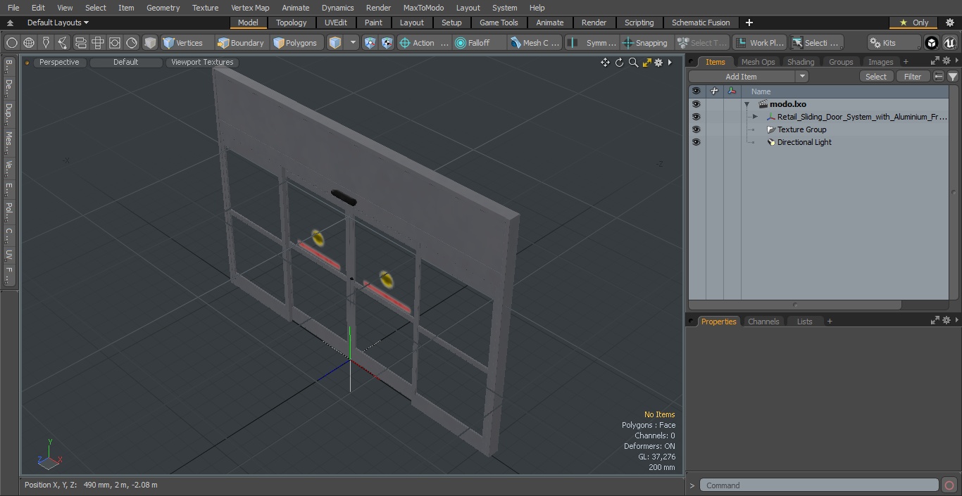 Retail Sliding Door System with Aluminium Framing 3D model