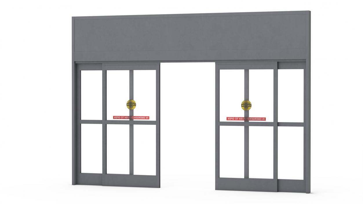 Retail Sliding Door System with Aluminium Framing 3D model