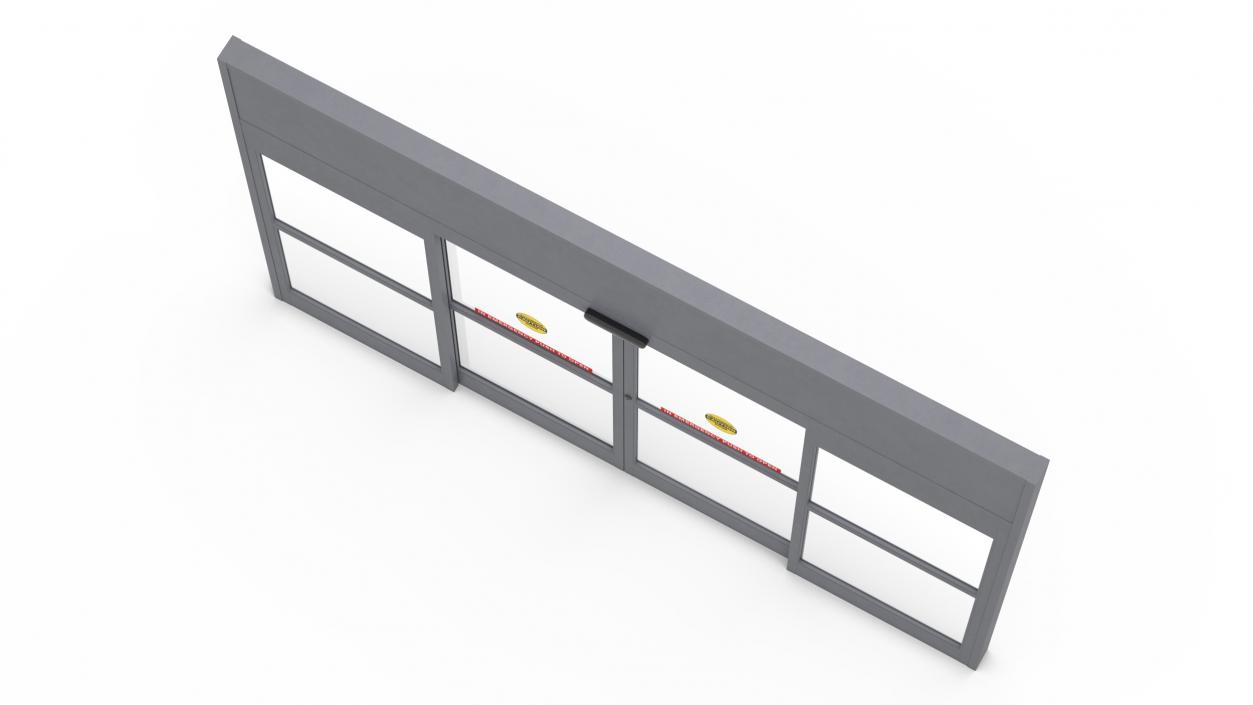 Retail Sliding Door System with Aluminium Framing 3D model