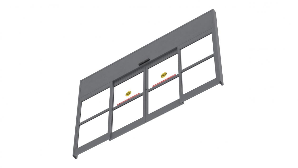 Retail Sliding Door System with Aluminium Framing 3D model