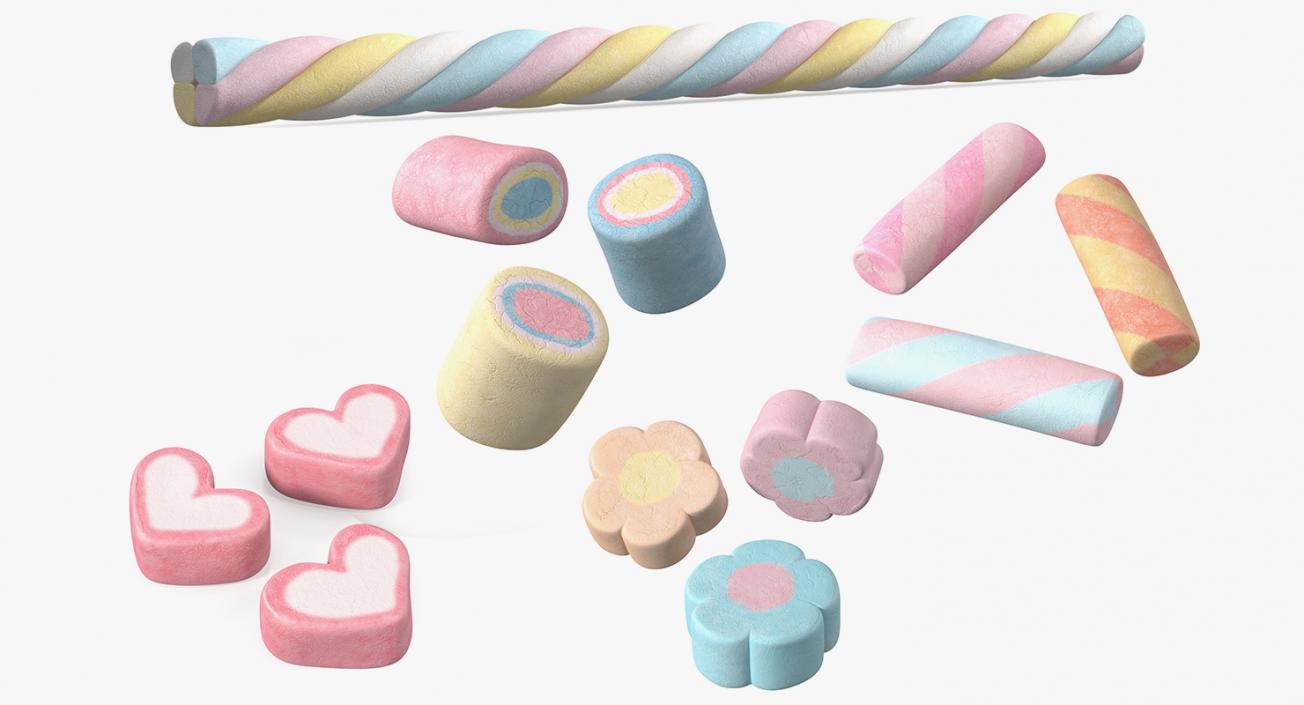 Shaped Marshmallows Collection 3 3D