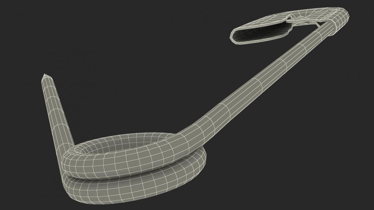 Golden Safety Pin Opened 3D model