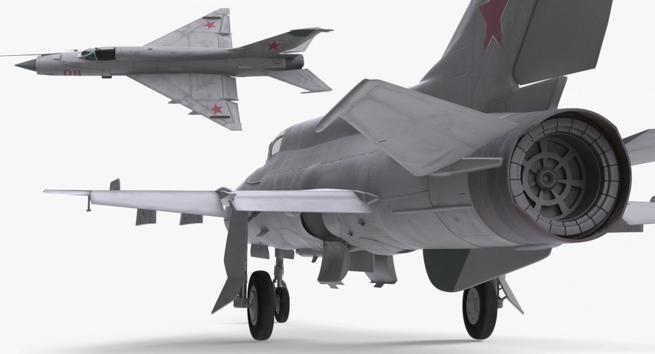 Fighter MiG-21 Fishbed Russian Rigged 3D