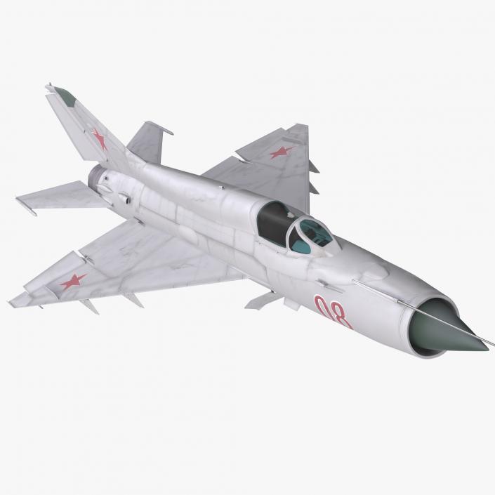 Fighter MiG-21 Fishbed Russian Rigged 3D