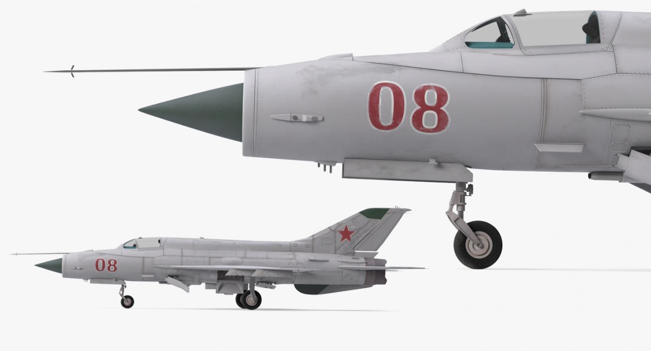 Fighter MiG-21 Fishbed Russian Rigged 3D