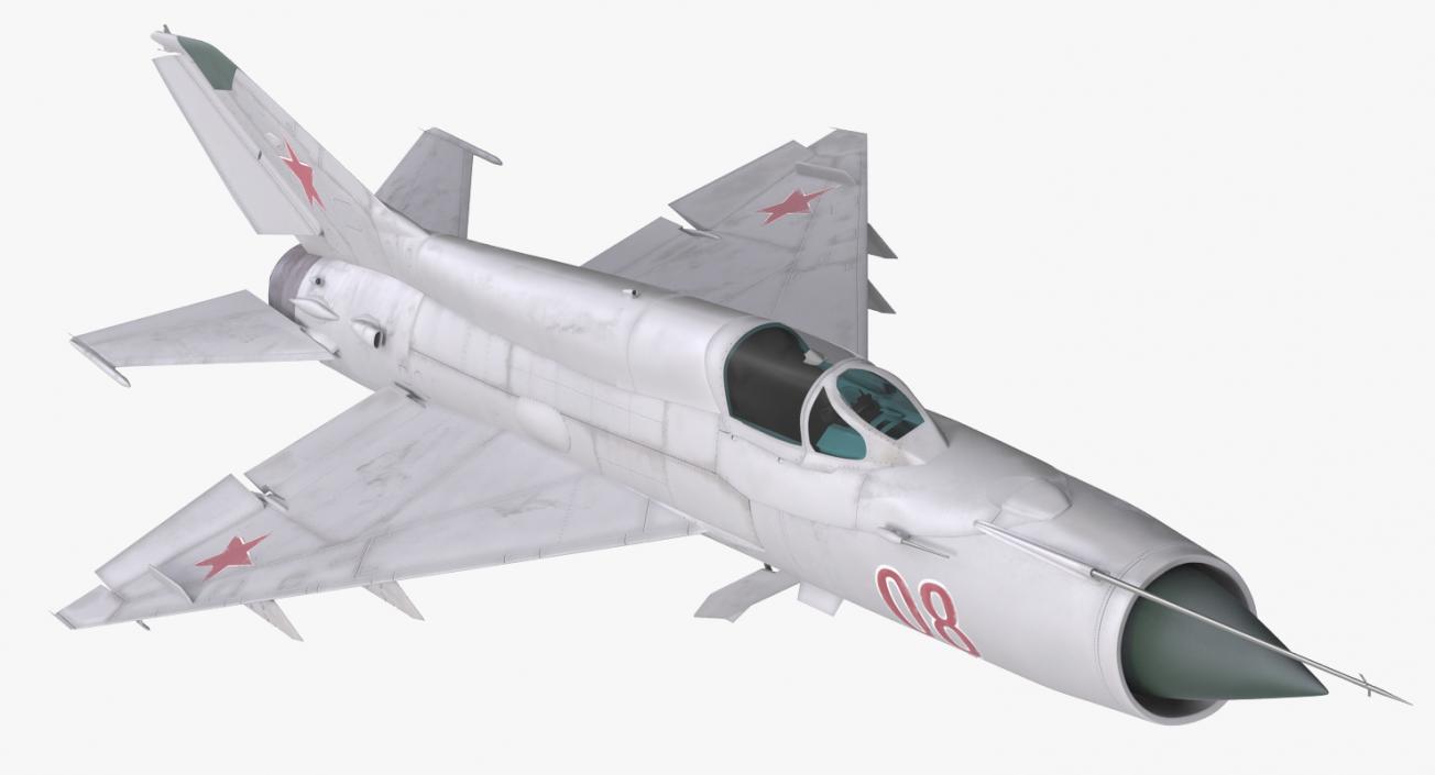 Fighter MiG-21 Fishbed Russian Rigged 3D