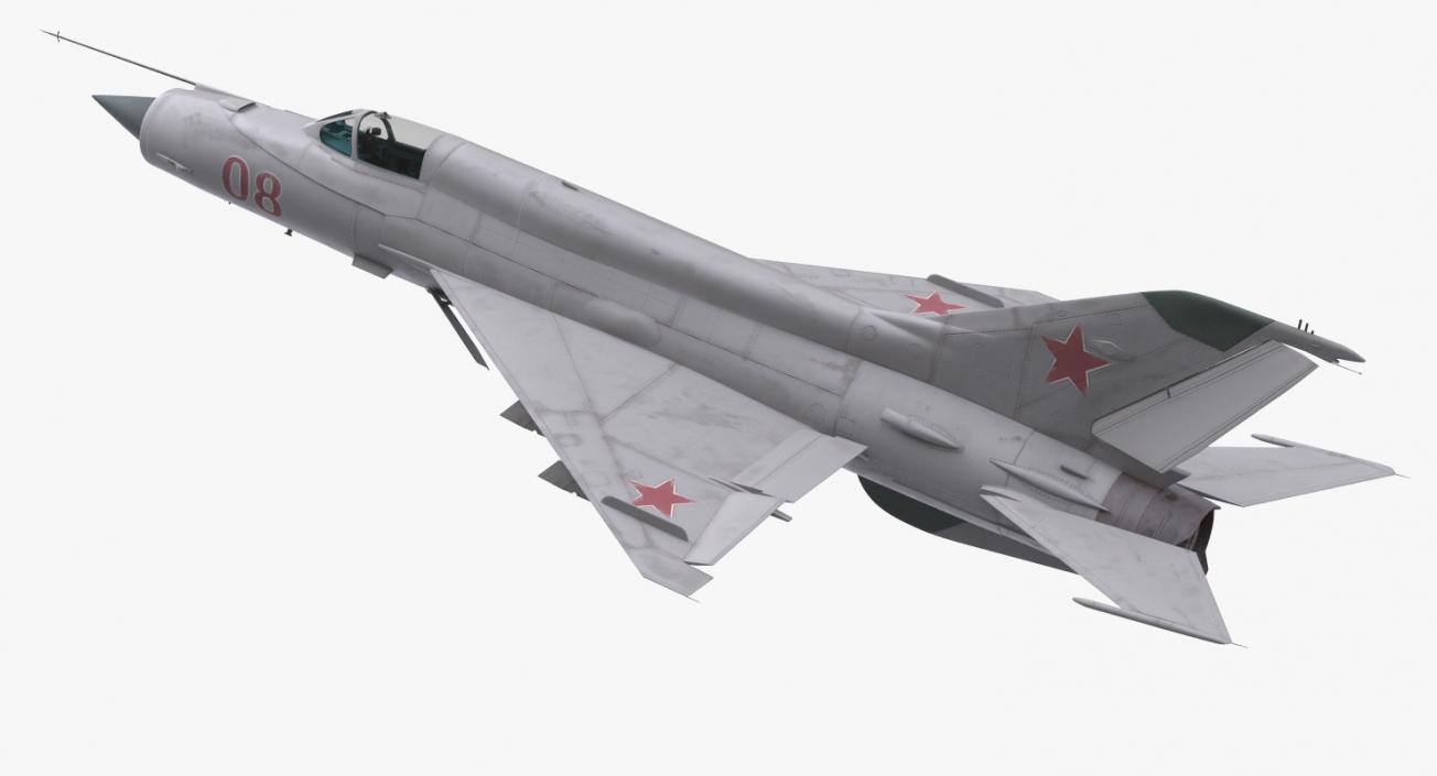 Fighter MiG-21 Fishbed Russian Rigged 3D