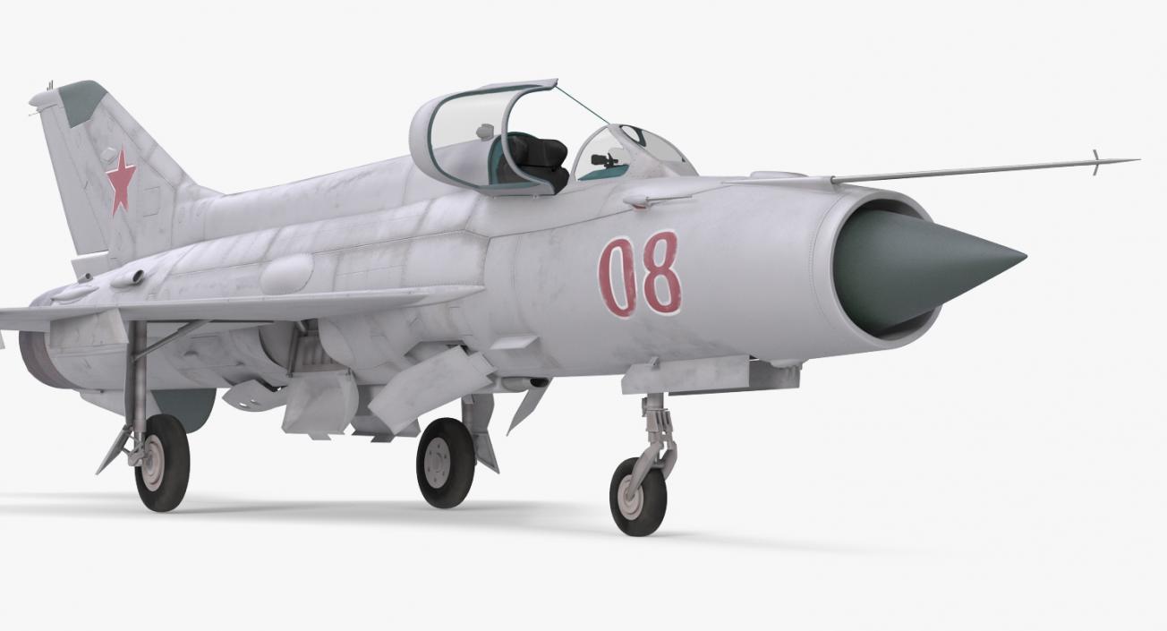 Fighter MiG-21 Fishbed Russian Rigged 3D