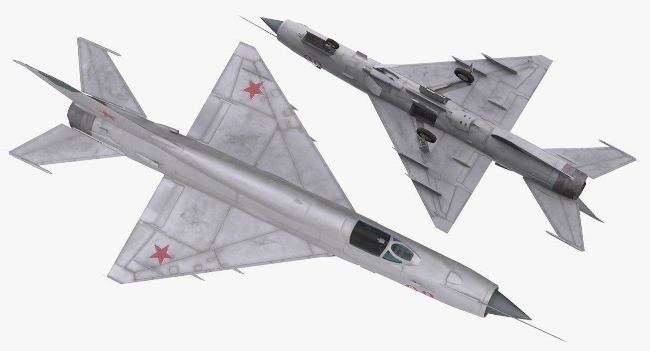 Fighter MiG-21 Fishbed Russian Rigged 3D