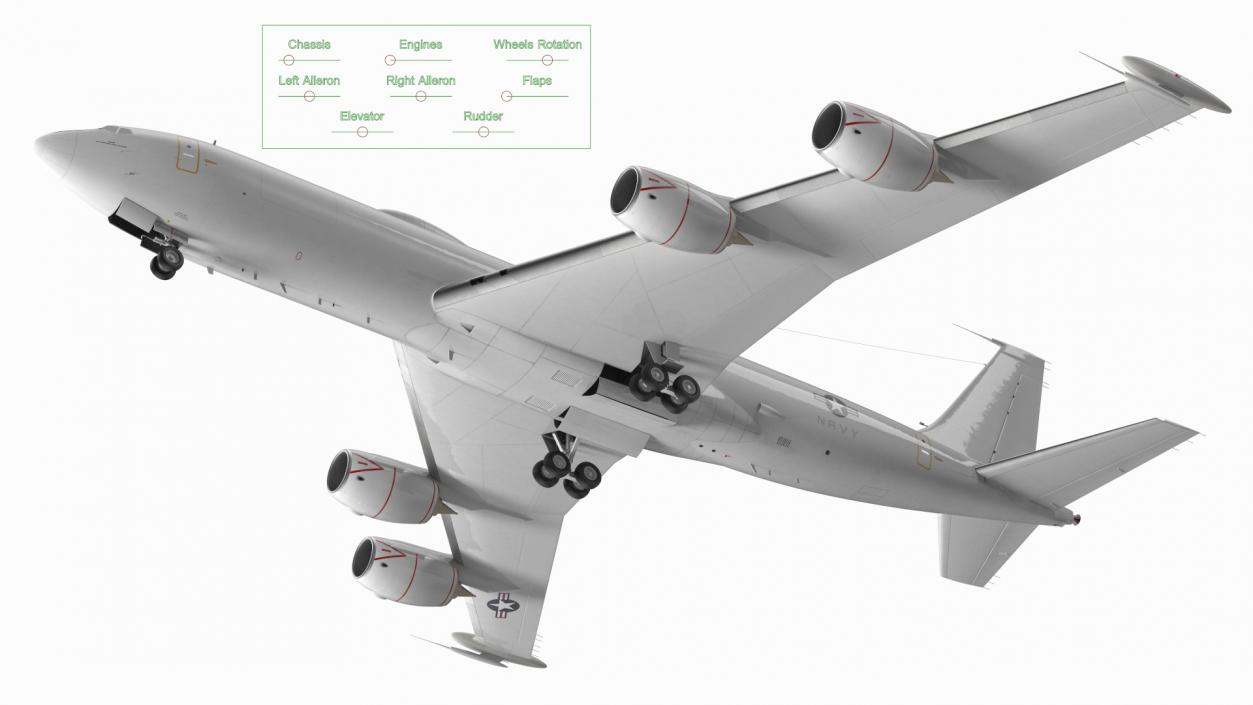 3D Boeing E-6 Mercury Aircraft Rigged for Cinema 4D model