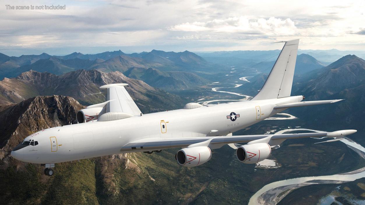 Boeing E-6 Mercury Aircraft Rigged 3D model