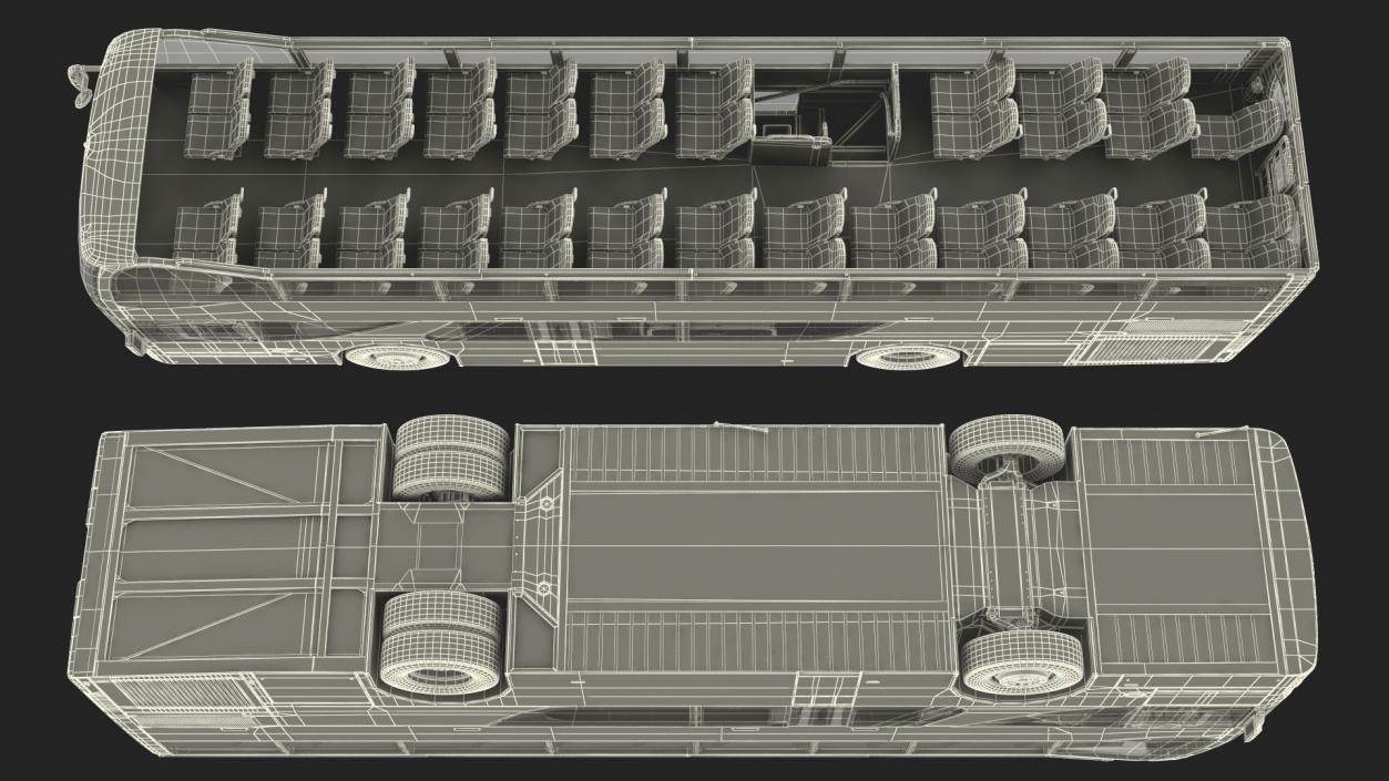 Open Top Double Decker Tour Bus Rigged for Maya 3D