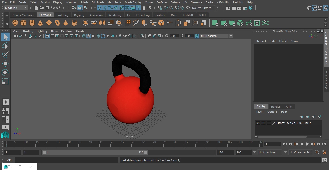 3D Fitness Kettlebell model