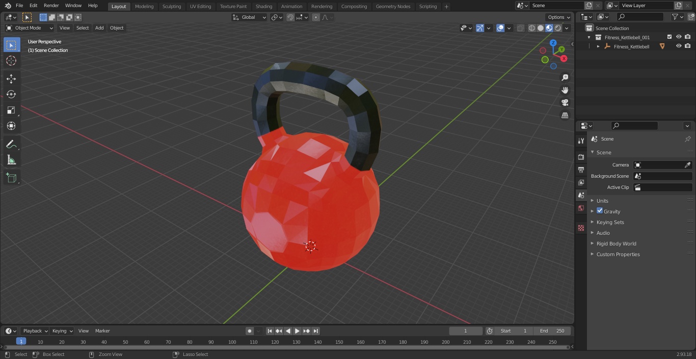 3D Fitness Kettlebell model