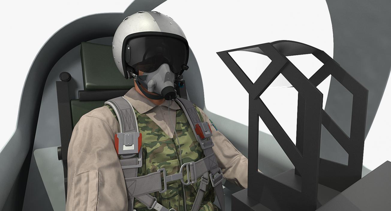 3D Jet Fighter Pilot in Cockpit model