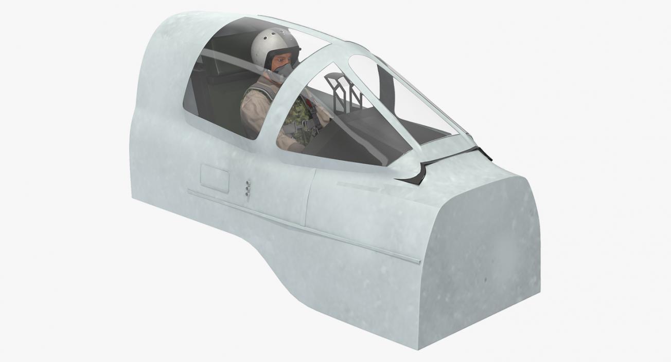 3D Jet Fighter Pilot in Cockpit model