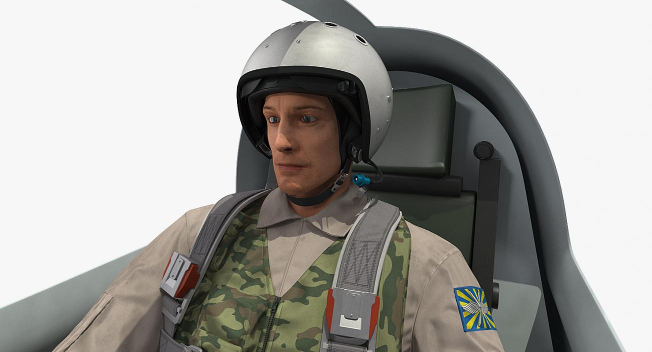 3D Jet Fighter Pilot in Cockpit model