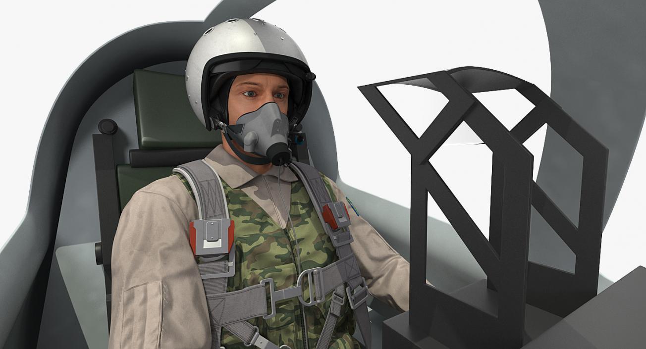 3D Jet Fighter Pilot in Cockpit model