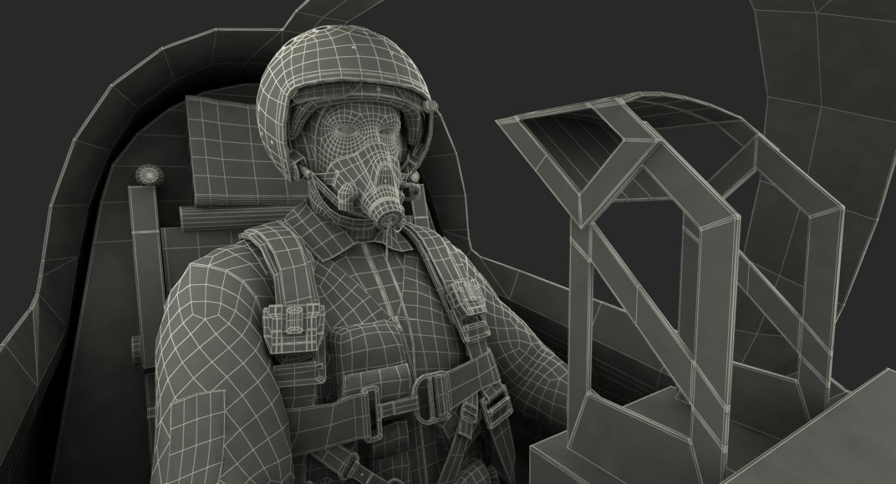 3D Jet Fighter Pilot in Cockpit model