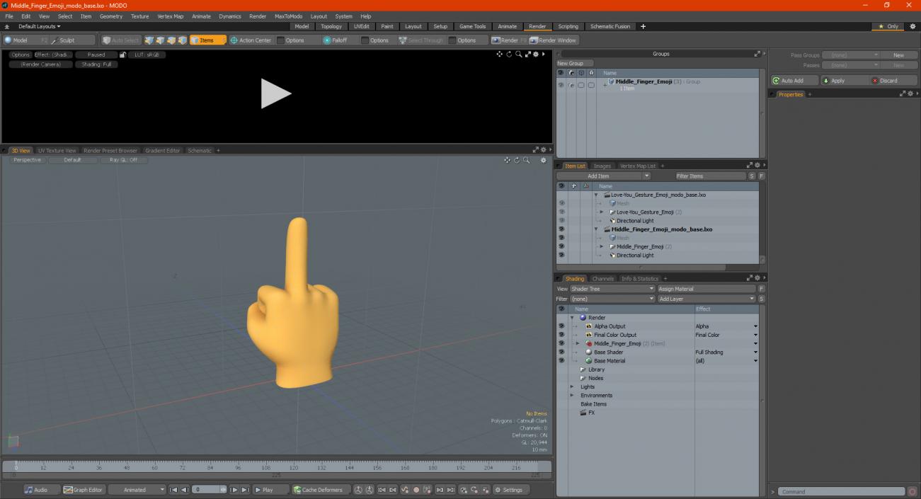 Middle Finger Emoji 3D model