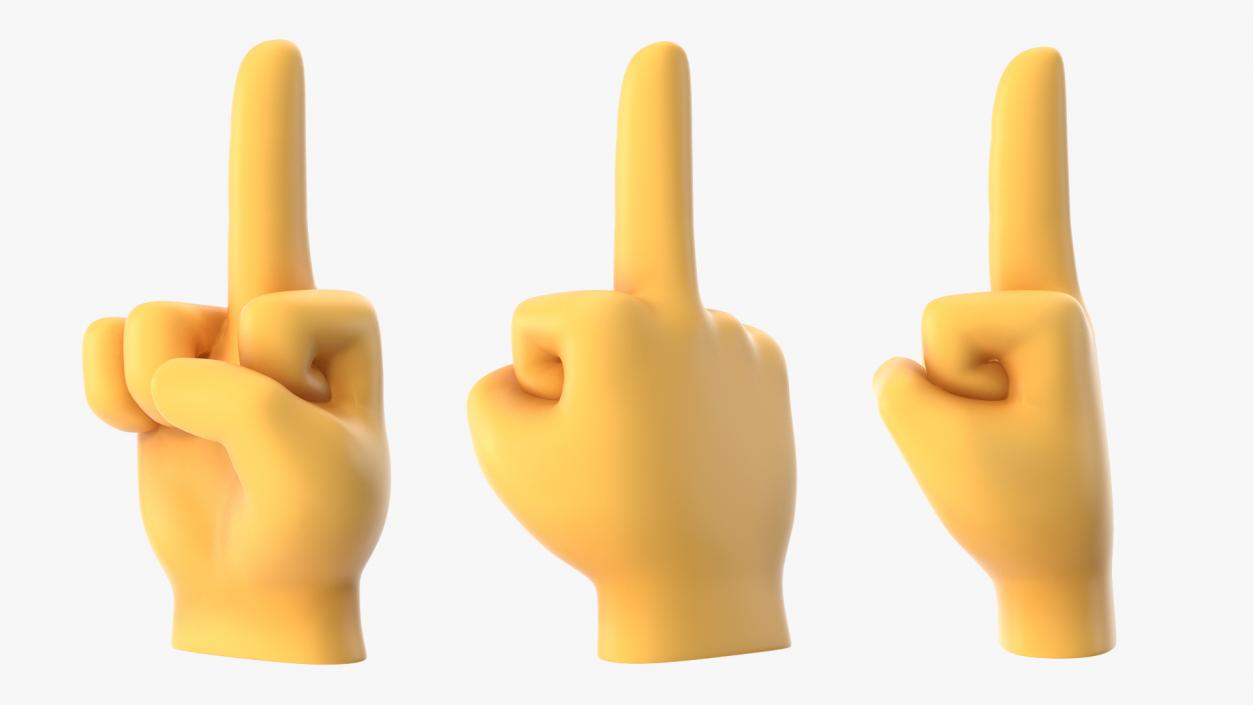 Middle Finger Emoji 3D model