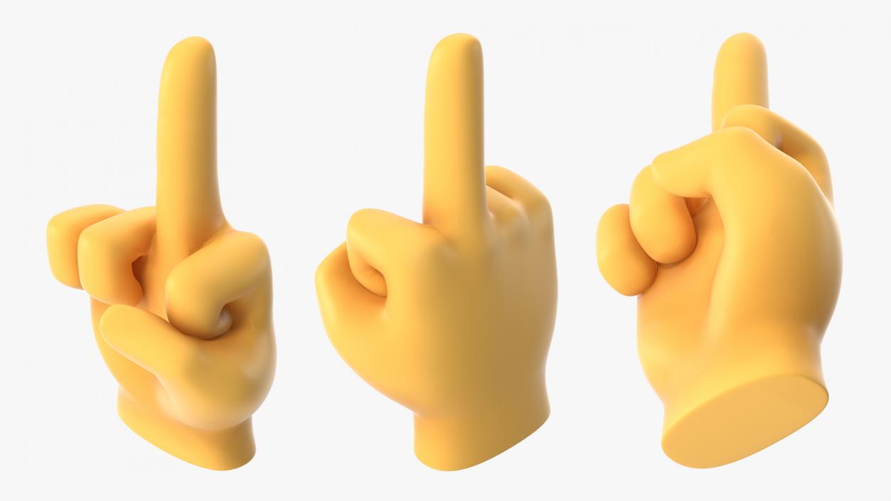 Middle Finger Emoji 3D model