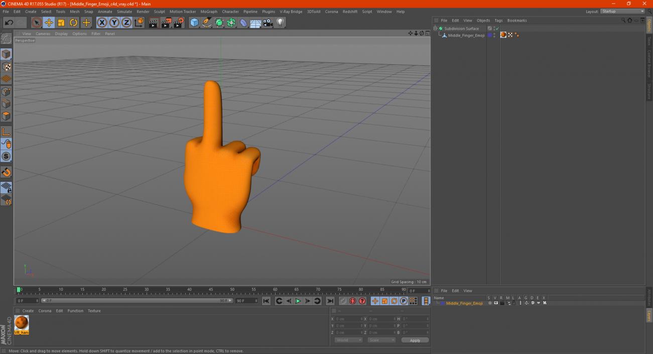 Middle Finger Emoji 3D model