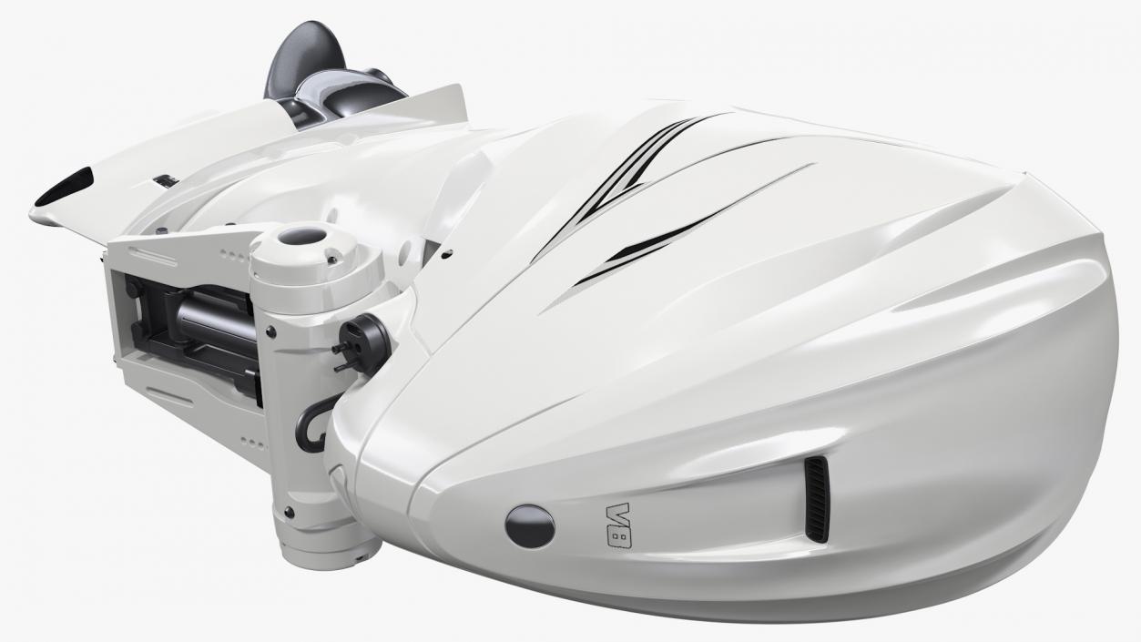 3D model V8 Outboard Boat Motor White Rigged